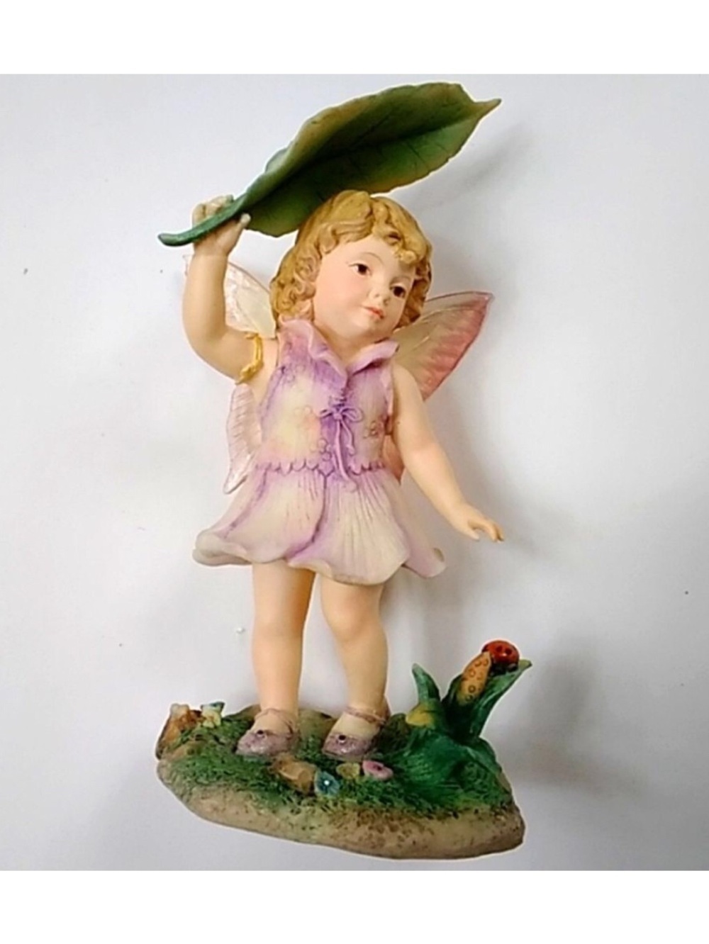 Hand-Painted Pink and Cream Fairy Figurine Home Accent